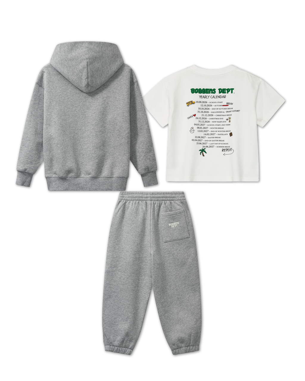 Heavy Hoodie + No Plans Sweatpants + Yearly Calendar Tee - Trepack